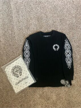 Chrome Hearts Black Tee with White Logo Accent
